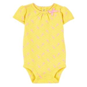 Yellow Giraffe Short Sleeve Onesie